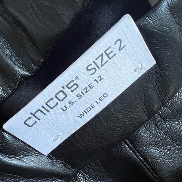 Chico’s Women’s Black Faux Leather Cutout Ankle Crop Trouser Pants - Picture 10 of 14